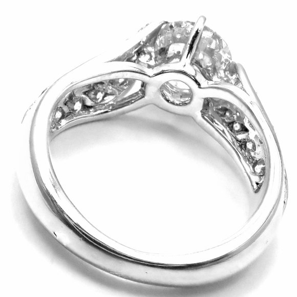 Authentic! Van Cleef & Arpels Platinum 1.88ct VVS1 E Diamond Engagement Ring GIA - Picture 3 of 9